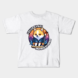 Artistic Shiba Companion: Fueled by Art, Inspired by Shiba Kids T-Shirt